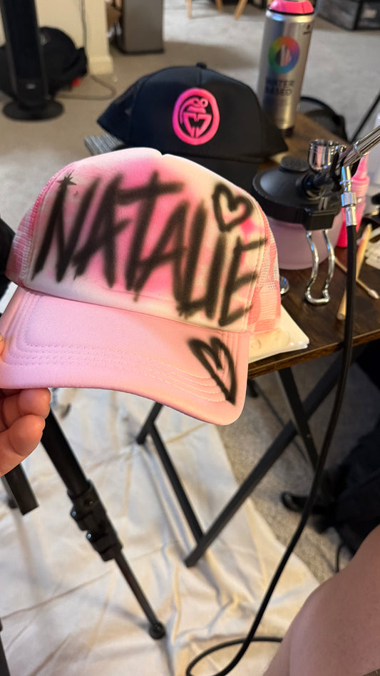 Custom Airbrushed Trucker Hat(name only)